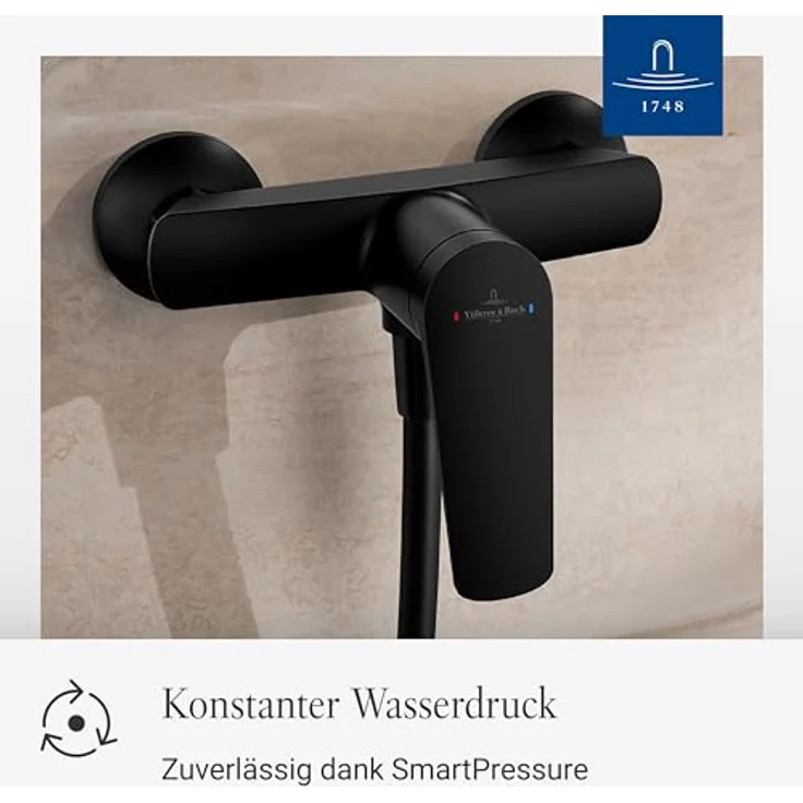 Villeroy & Boch Oasis Duscharmatur, Mischbatterie mit Rückflussschutz und Keramikkartusche, verchromt – Bild 5
