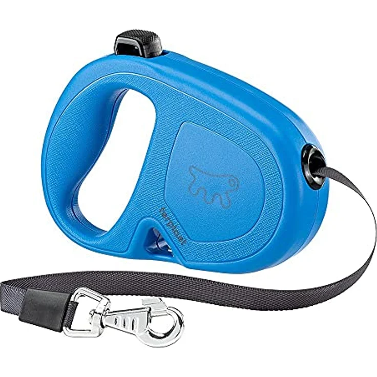 Ferplast Hundeleine Flippy ONE, Rollleine für mittelgroße Hunde bis 25 kg, ausziehbares Gurtband bis 5 m, ergonomischer Knopf, hellblau – Bild 1