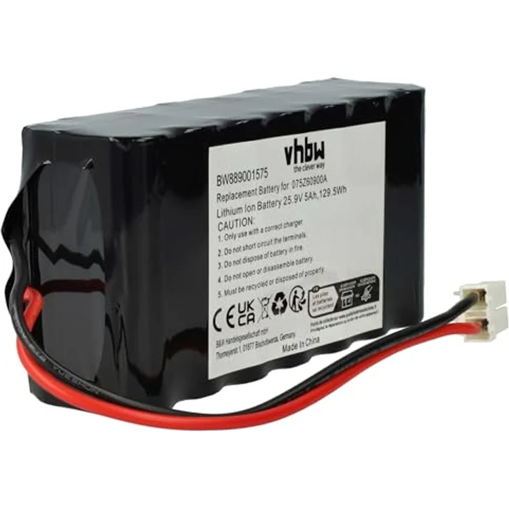 vhbw Akku Ersatz für Ambrogio 050Z36600A, 050Z38600A, 075Z60900A, 5000mAh, 25,9V, Li-Ion, hochkapazitiver Rasenmäherakku – Bild 3
