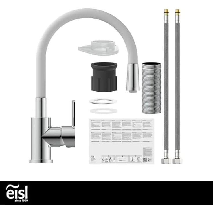Eisl Flexo Spültischarmatur, energiesparender Cold-Start, wassersparender Eco-Click, 360° schwenkbar, Soft-Touch Auslauf – Bild 7