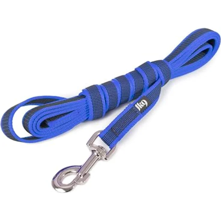JULIUS K-9 IDC Color & Gray gumierte Leine, 20 mm x 3 m mit Schlaufe, strapazierfähiger Textilstoff, Blau-Grau – Bild 2