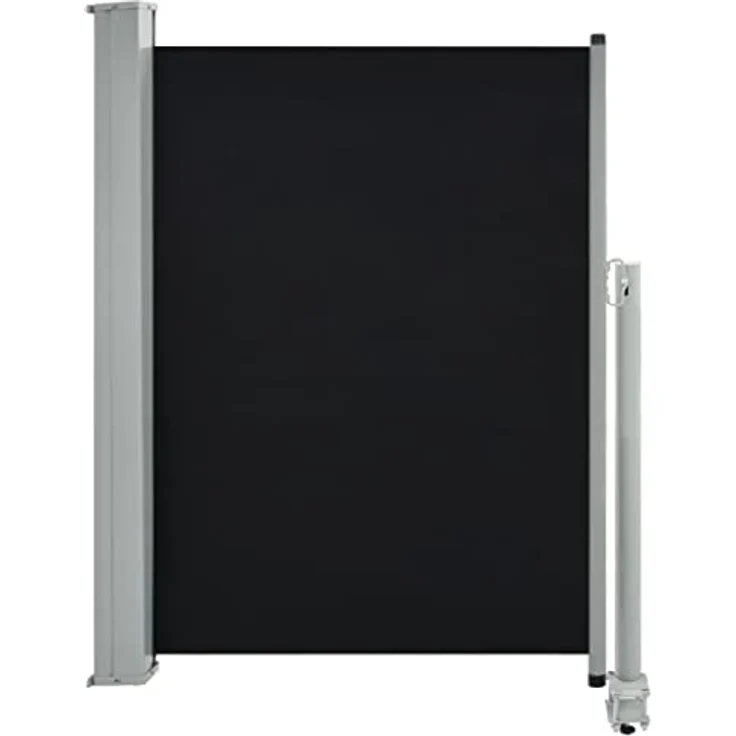 vidaXL Seitenmarkise Ausziehbar 100x300 cm Schwarz Sichtschutz Sonnenschutz – Bild 1