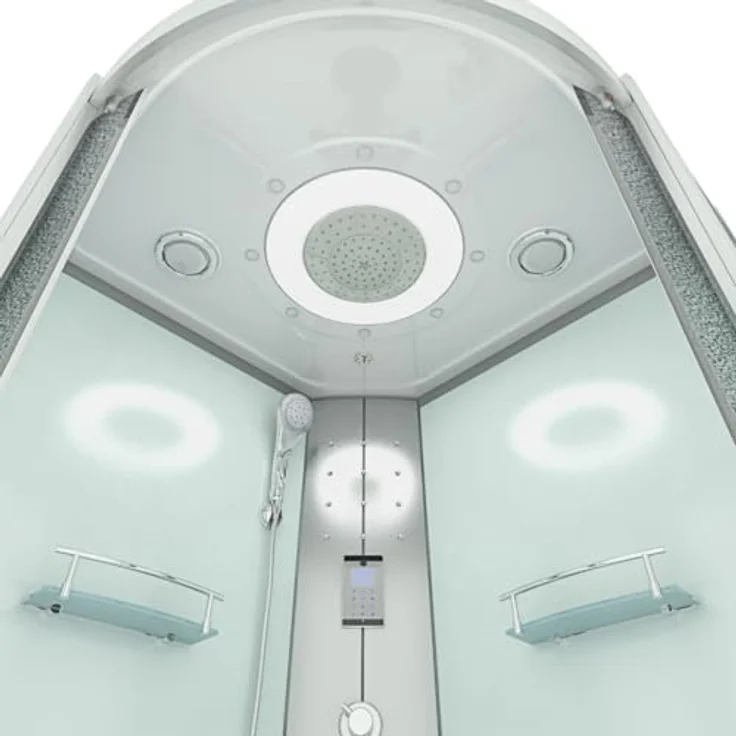 SeniorBad Dampfdusche D58-10M2, Duschtempel mit Sauna-Funktion, 90x90 cm, Weiß, inkl. Dampfgenerator, Regendusche und Aromatherapie – Bild 8