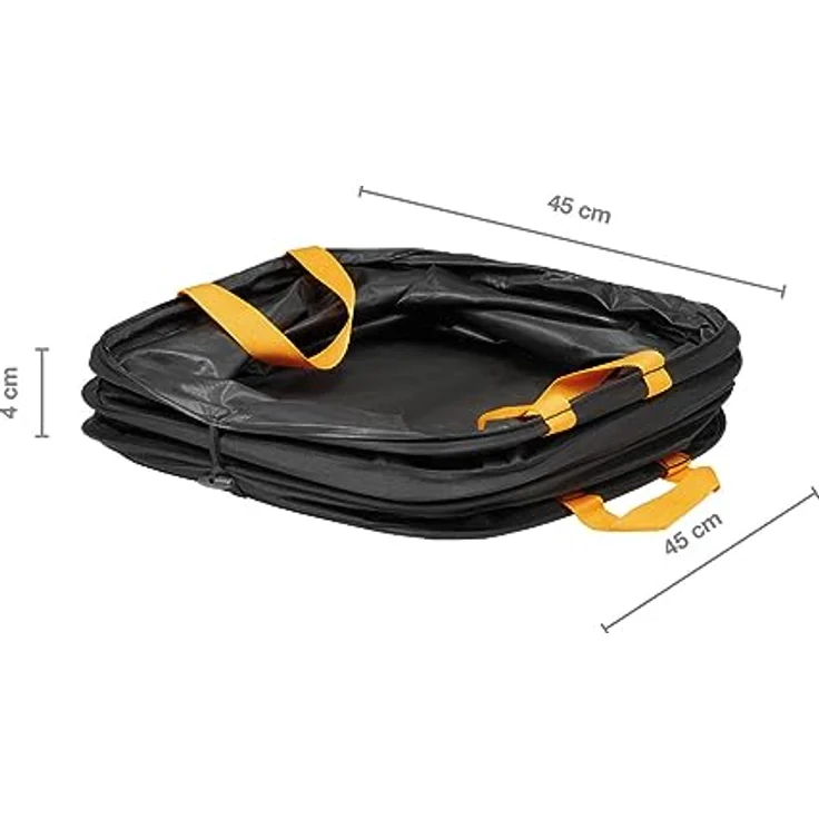 Fiskars PopUp-Gartensack mit Griffen, Platzsparend faltbar, Fassungsvermögen: 73 L, Höhe: 46 cm, Breite: 40 cm, Schwarz-Orange, Ergo, 1028371 – Bild 3