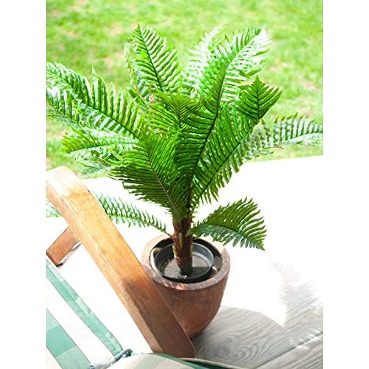 EUROPALMS Cycas Palme, Kunstpflanze 70cm mit naturgetreuen grünen Blättern aus PEVA, für Außenbereich geeignet – Bild 4