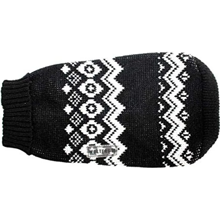Wolters Norweger Pullover für Mops&Co., Größe:35 cm, Farbe:schwarz/weiß