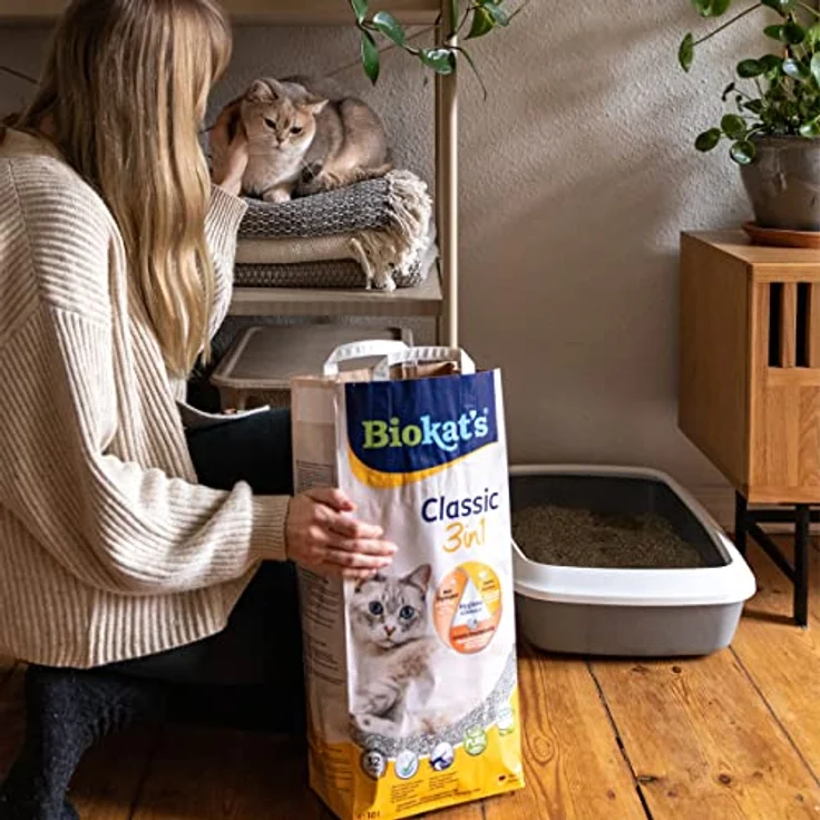 Biokat's Classic 3in1 ohne Duft - Klumpende Katzenstreu mit 3 unterschiedlichen Korngrößen - 1 Sack (1 x 10 L) – Bild 3