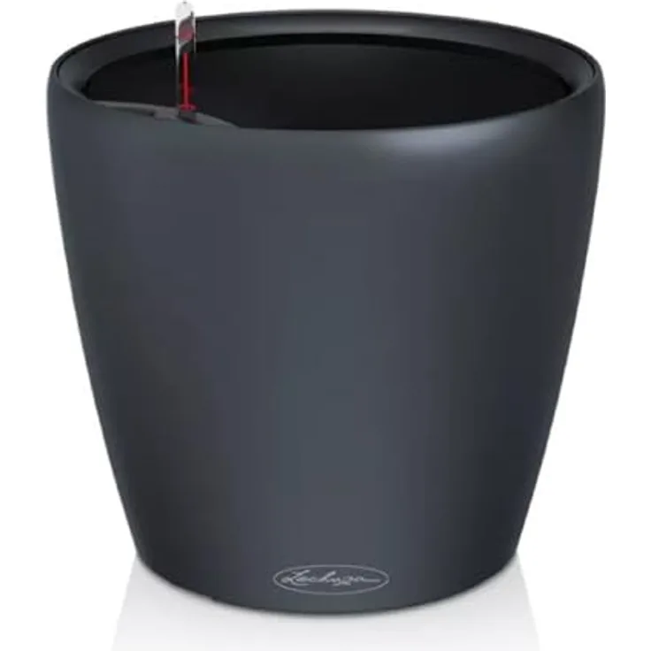 Lechuza® Pflanzkübel Classico Color LS 28, schiefergrau, mit wechselbarem Pflanzeinsatz und Bewässerungssystem, 7 L Pflanzvolumen
