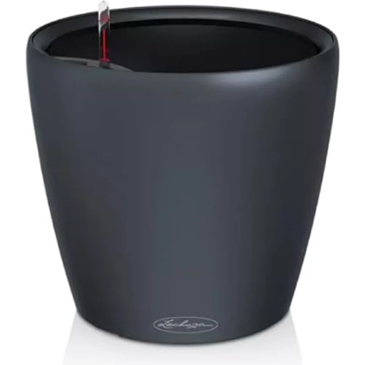 Lechuza® Pflanzkübel Classico Color LS 28, schiefergrau, mit wechselbarem Pflanzeinsatz und Bewässerungssystem, 7 L Pflanzvolumen – Bild 1