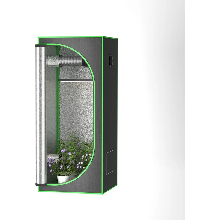 Powertec Garden Indoor Zuchtzelt, 600D-Stoff, runde Tür, 60x60x140 cm / 80x80x160 cm / 90x90x180 cm / 100x100x200 cm