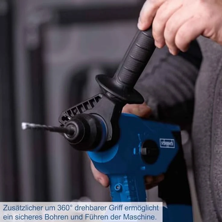Scheppach Akku-Bohrhammer BC-RHD230-X | 2,2 J | 5500bpm | 20V | Brushless Motor | LED | inkl. zusätzlichem Griff & Tiefenanschlag aus Metall – Bild 9