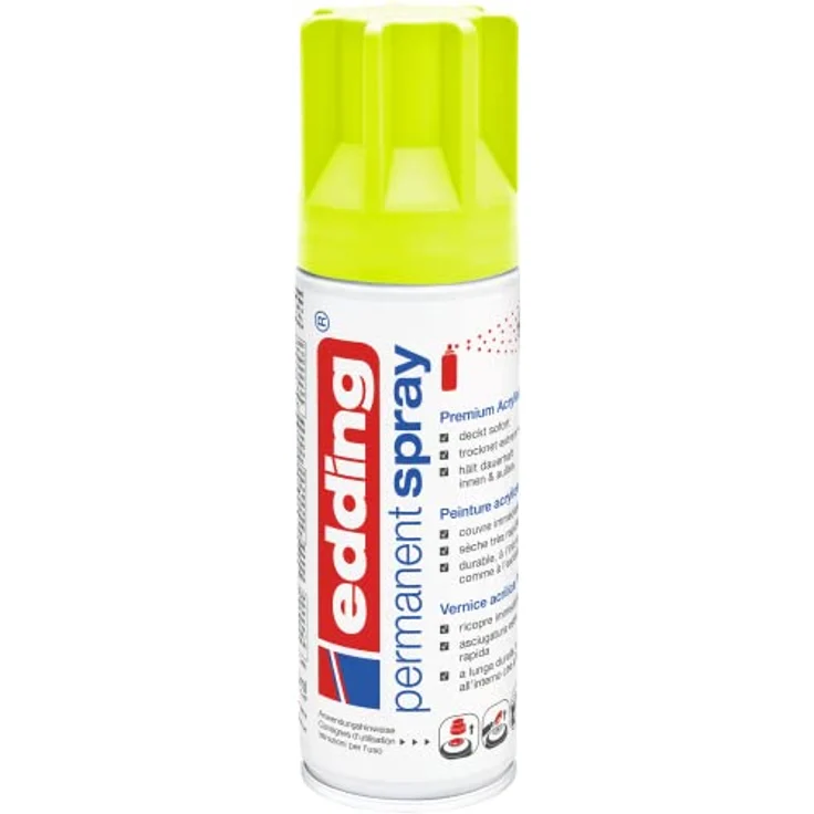 edding Sprühfarbe 5200, 200 ml, Permanentspray in Seidenmatt, wasserfest und lichtecht für Glas, Holz, Kunststoff und mehr – Bild 2
