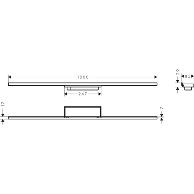 hansgrohe RainDrain Minimalistic, Fertigset Duschrinne 1000mm, befliesbare Abflussrinne mit Edelstahl 304, hohe Entwässerungskapazität und integriertes Gefälle – Bild 5