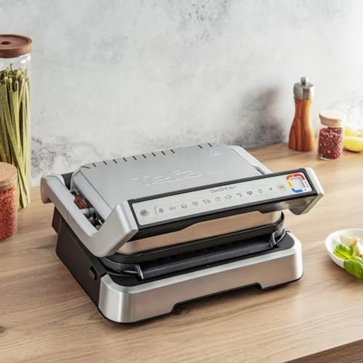 Tefal GC772D OptiGrill 2in1 intelligenter Kontaktgrill | 2in1 Grillen und BBQ | 9 automatische Programme | misst die Dicke des Garguts | inkl. Rezepte-App | Edelstahl/Schwarz – Bild 5