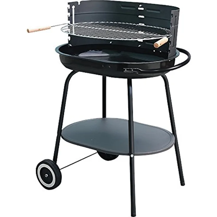 4U-Onlinehandel Grillwagen 60x42x84cm Holzkohlegrill oval Standgrill Kohlegrill Gartengrill Grill BBQ