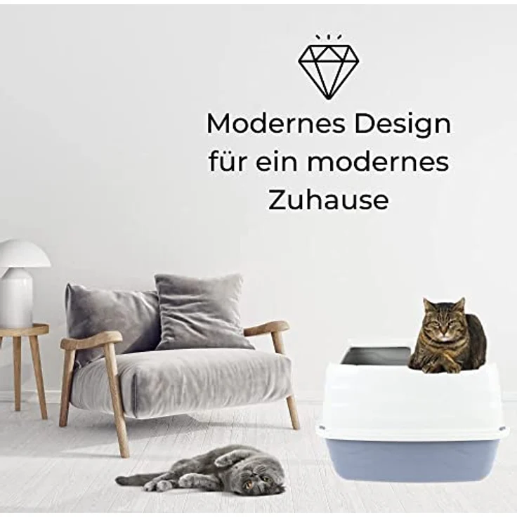 GarPet Hop-In Katzenklo Katzentoilette Top Entry Jump-In XXL Haubentoilette Einstieg Oben Katzen WC Klo – Bild 2