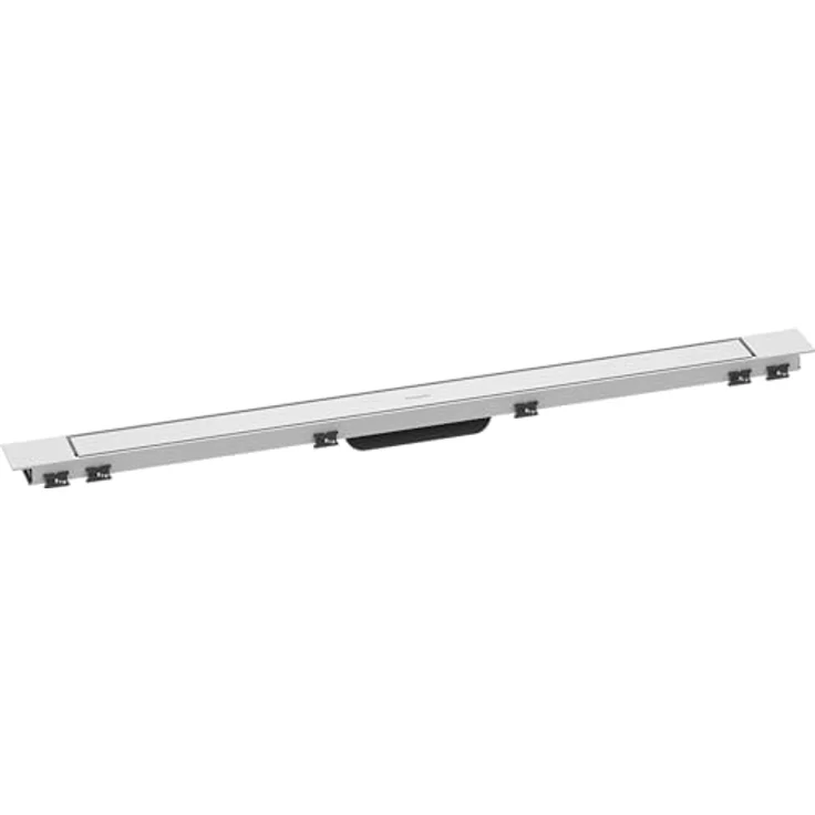 hansgrohe RainDrain Match Plus - Duschrinne 1000mm mit höhenverstellbarem Rahmen, Bodenablauf Dusche in Mattweiß, hohe Entwässerung bis 60 l/min – Bild 1