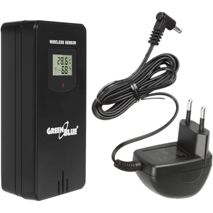Greenblue GB540N, Funkwetterstation mit DCF, Mondphasen, Barometer, Kalender und kabellosem Aussensensor, schwarz – Bild 6