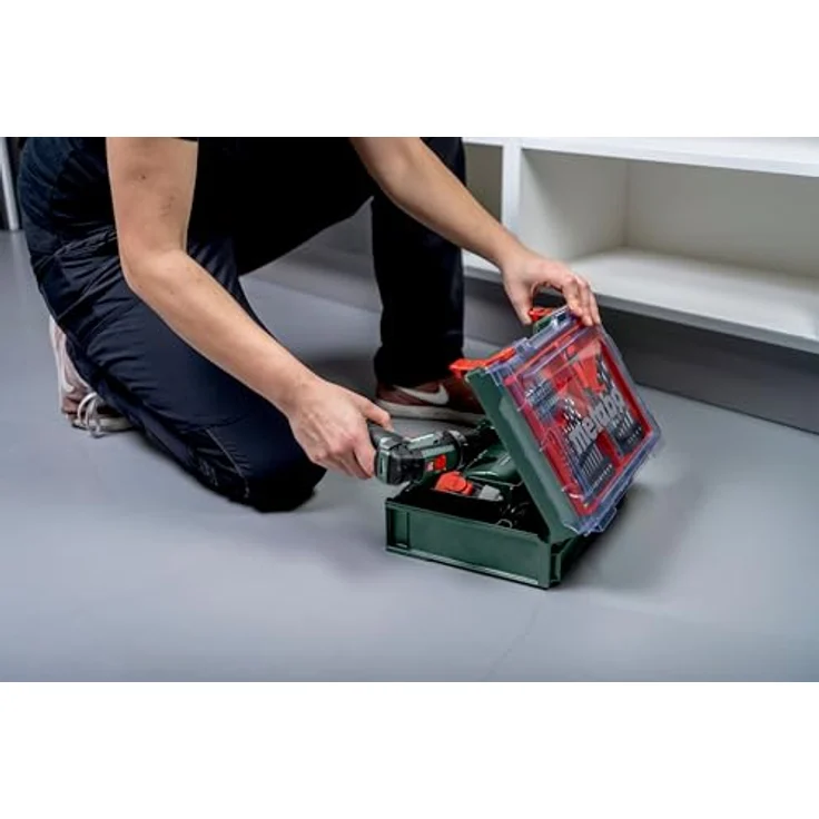 metabo Akku-Bohrschrauber PowerMaxx BS Basic Set 12 V, 2 x 2 Ah Li-Ion im Kunststoffkoffer, Mobile Werkstatt 41-teilig, leicht und kompakt – Bild 4