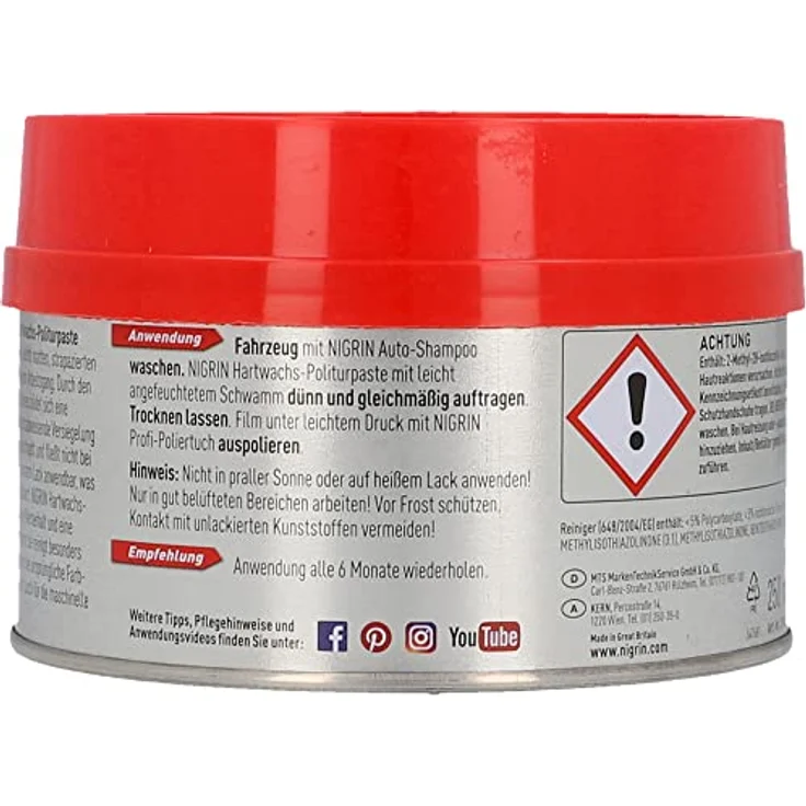 NIGRIN 72943 Hartwachs- Politurpaste 250 ml – Bild 5