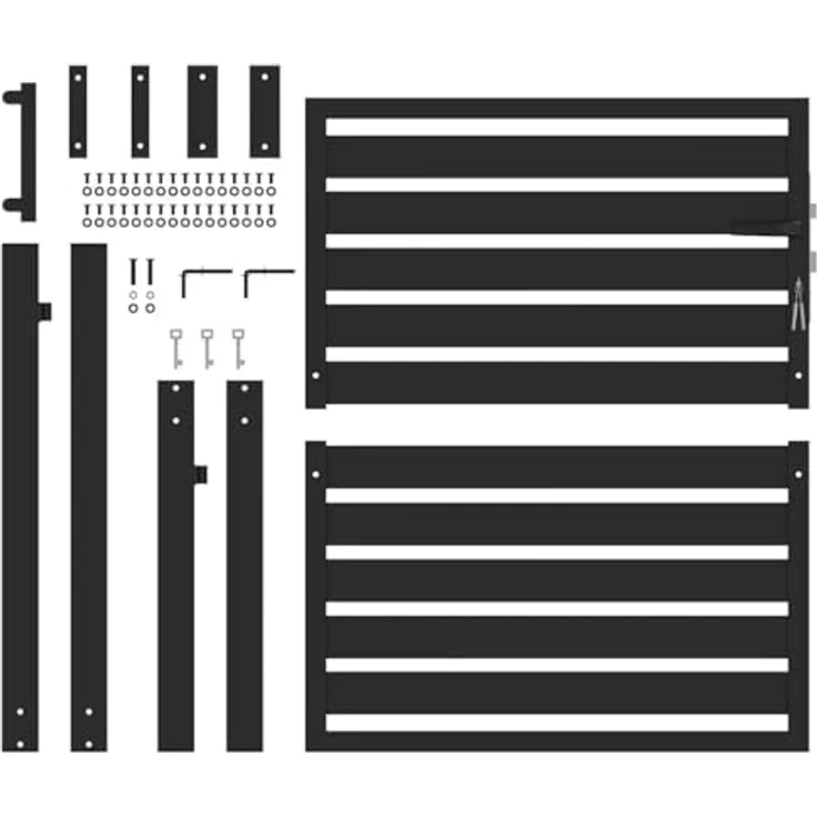 vidaXL Gartentor Abschließbar Schwarz 100x100 cm Aluminium – Bild 5