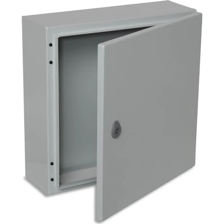 BOXEXPERT® Verteilerkasten Treva, wasserdicht IP66, Stahlblech, 400x400x150mm, für Außenbereich, temperaturbeständig -25°C bis +40°C, robuste Tür mit Schlüssel – Bild 1