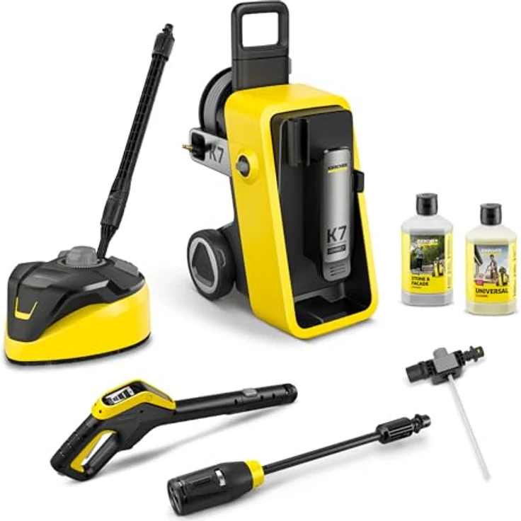 Kärcher Home & Garden K 7 Comfort Premium Connect Home, Hochdruckreiniger 180 bar, wassergekühlter Motor, Bluetooth-Anbindung, Home Kit mit Flächenreiniger T 7 – Bild 1