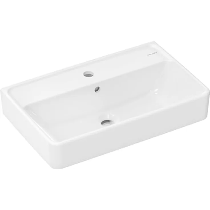 Hansgrohe Xanuia Q Kompakt Waschbecken, wandhängend, 1 Hahnloch, mit Überlauf, 600x370mm, weiss