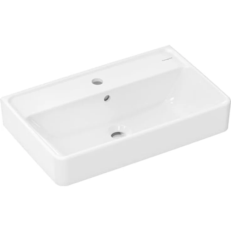 Hansgrohe Xanuia Q Kompakt Waschbecken, wandhängend, 1 Hahnloch, mit Überlauf, 600x370mm, weiss – Bild 1