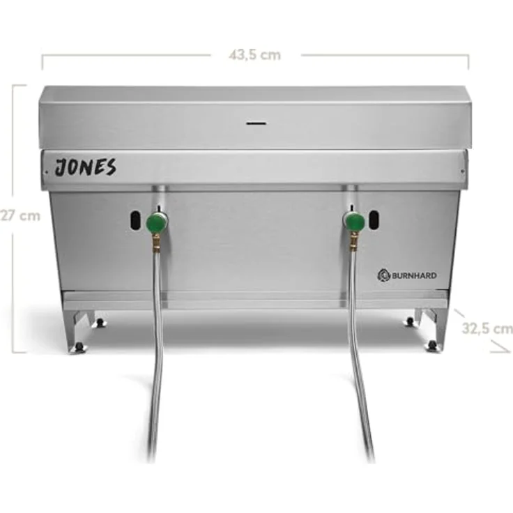 BURNHARD Klappgrill Jones 2-Brenner mit Deckel, 6,4 kW Edelstahl Gasgrill inkl. Transporttasche mit Rucksackfunktion und Multitool, Faltgrill ideal für Camping – Bild 3