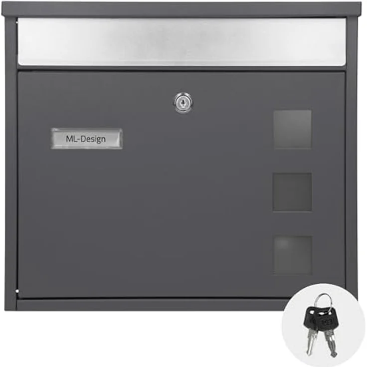 ML-DESIGN Standbriefkasten Briefkasten Postkasten mit Zeitungsfach, inkl. Standfuß, Briefkastenanlage mit Ständer Silber 120cm Mailbox mit Pfosten, Edelstahl, wetterfest, abschließbar – Bild 2