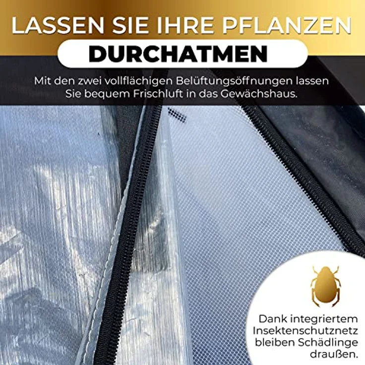 Bio Green Tropical Island Breeze XL, Überwinterungszelt aus hochwertiger RainExo-Folie mit 2 großen Belüftungsöffnungen, H 280 x Ø 340 cm – Bild 4