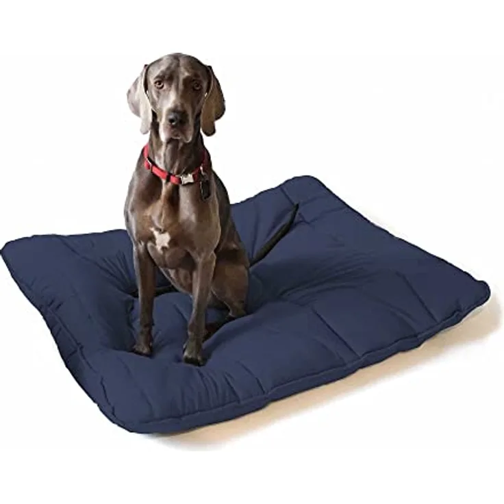 Italian Bed Linen Elegant Hundekissen Maxy, Leinen, Dunkelblau, 130x100cm