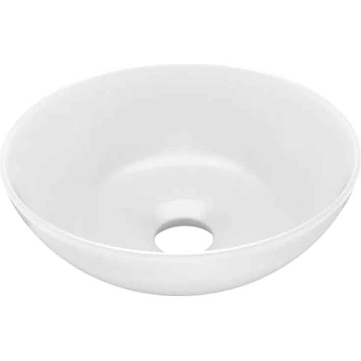 vidaXL Waschbecken Keramik Mattweiß Rund – Bild 1
