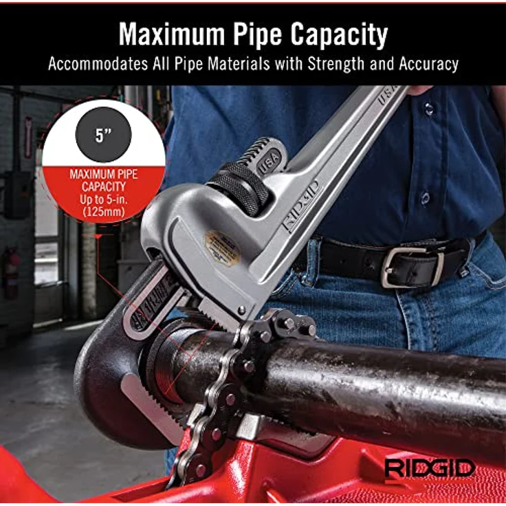 RIDGID 31110 Modell 836 gerade Aluminium-Rohrzange, 36'' Sanitär-Schraubenschlüssel – Bild 3