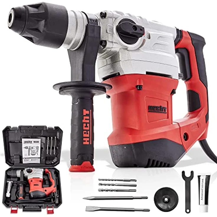 Hecht Bohrhammer 1036, 1500W SDS-Plus, 4250 U/min, mit Koffer und Zubehör für Beton und Stein – Bild 1