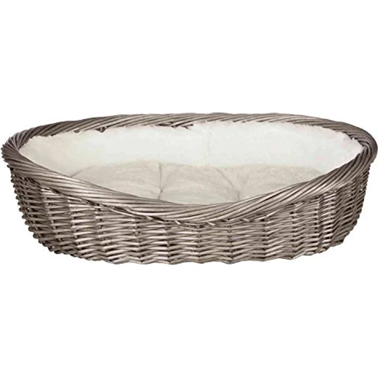 Trixie , Hund , 28202 Weidenkorb mit Bezug und Kissen, Stoff , 60 cm, grau – Bild 1
