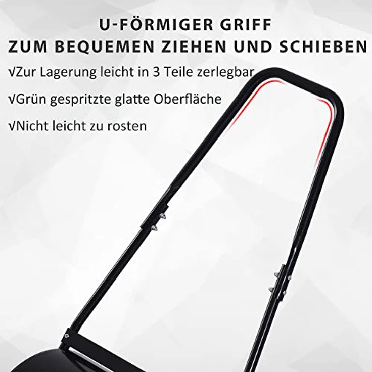 Outsunny Rasenwalze mit U-Griff, rostresistenter Stahlzylinder, 57 x 40 x 123 cm, schwarz – Bild 4