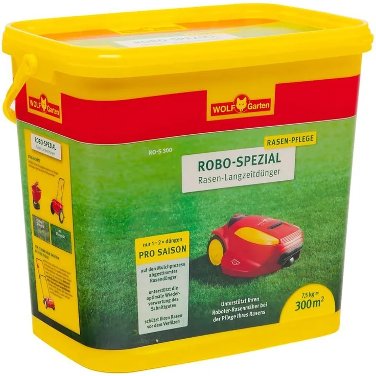 WOLF-Garten Robo-Spezial Rasen Langzeitdünger RO-S 300, 7,5kg für 300 m², Langzeitwirkung bis zu 70 Tage
