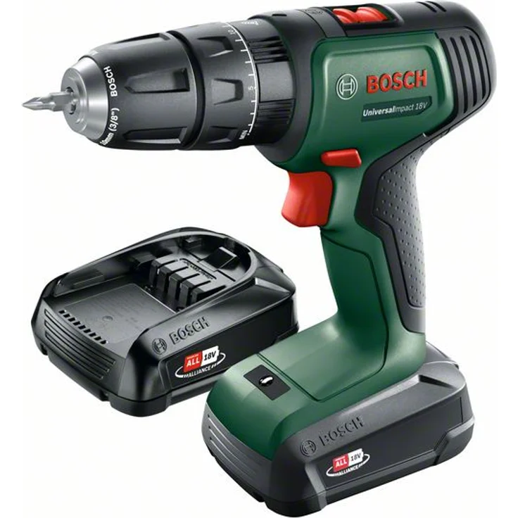 Bosch 18V Akku-Zweigang-Schlagbohrschrauber UniversalImpact 18V mit 2x Akkupack,Ladegerät – Bild 2