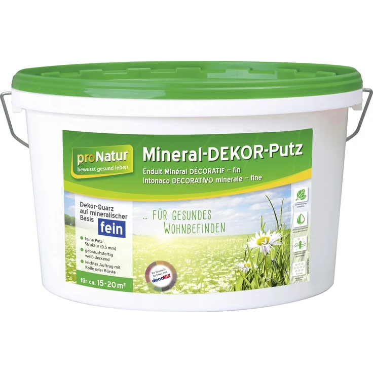 Pronatur Mineral Dekor-Putz 8 kg 0,5 mm fein weiß – Bild 1