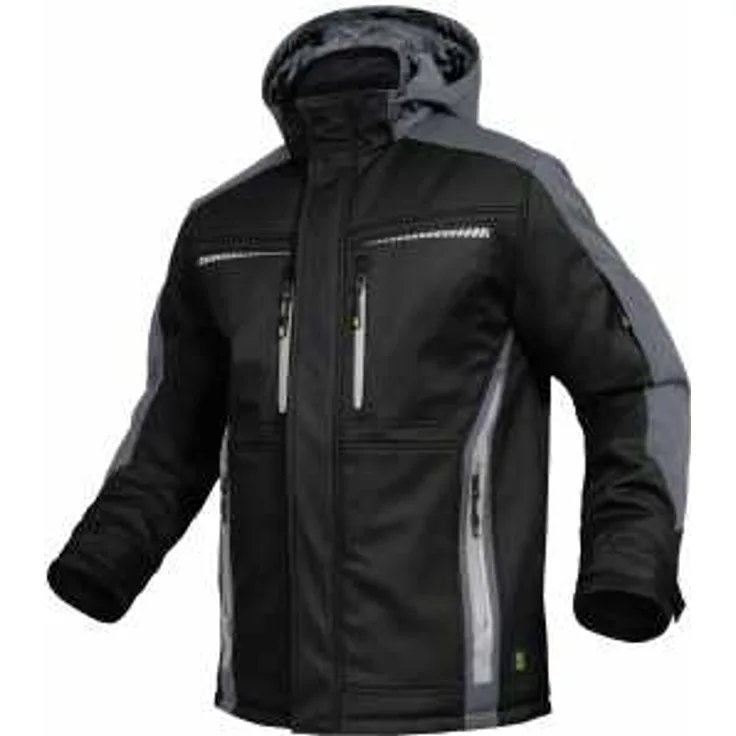 Leibwächter Winter Softshelljacke schwarz-grau FLEX-Line FLEXI: Größe - XXL
