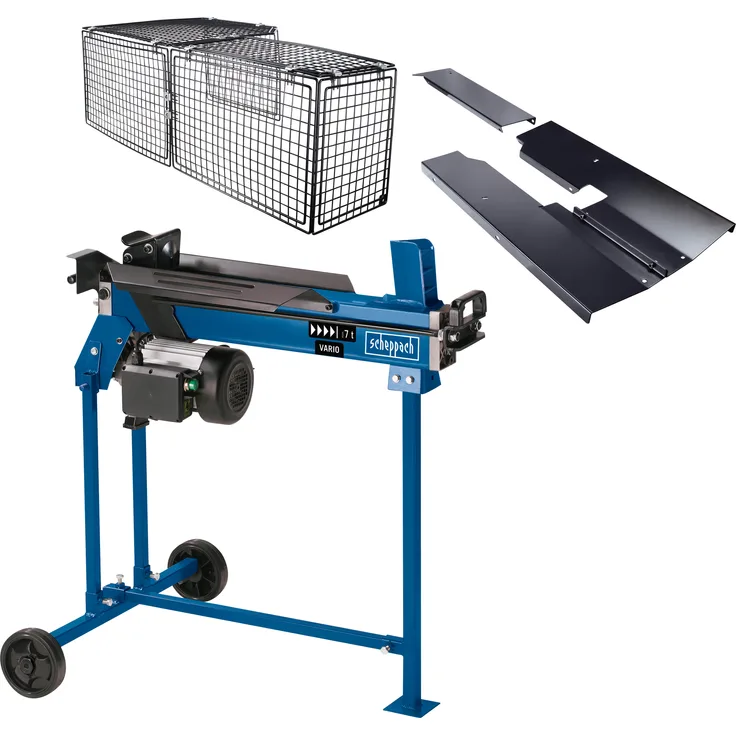Scheppach liegend Holzspalter HL760LS Brennholzspalter Hydraulikspalter | elektrisch 230V | inkl. Untergestell | Spaltkraft 7 Tonnen | Spaltlänge 520mm | 2200W Leistung