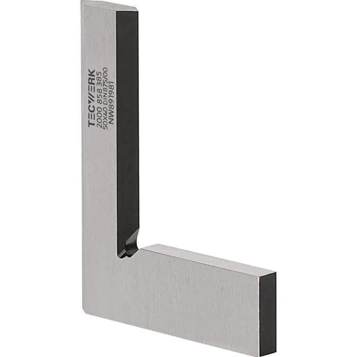NORDWEST Haarwinkel DIN 875/00, Schenkel-L. 75x50mm, präzise Ausführung aus Spezialstahl mit fein geschliffenen Haarmesskanten, prüfpflichtig