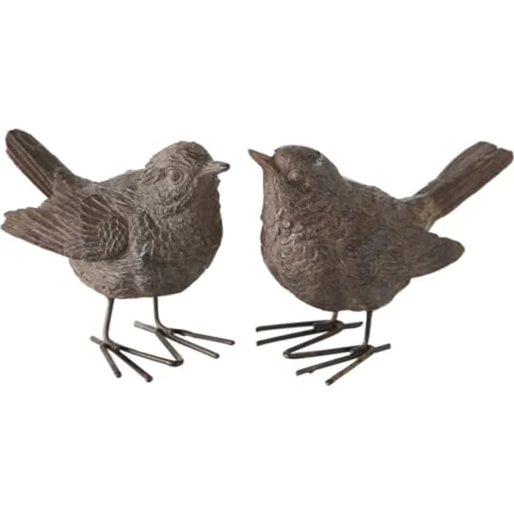 Dekovogel Spatz 6cm Rostbraun Vogel Vogelfigur Gartenfigur Kunstharz – Bild 2