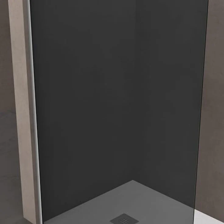 doporro Walk-in-Dusche Duschwand Bremen1VG, dunkelgrau, 8mm ESG-Sicherheitsglas, NANO-Beschichtung – Bild 5