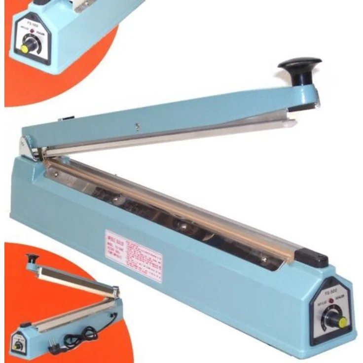 Apex Folienschweißgerät FS 500, 750 W Impulsschweißgerät für PVC/PE/PP, 500 mm Schweißlänge, mit integriertem Schneidwerk