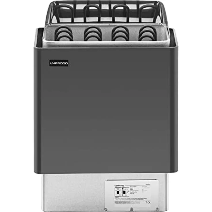 Uniprodo UNI_SAUNA_G6.0KW, elektrischer Saunaofen 6 kW für Trockensauna, Heizleistung bis 110 °C, grau/silberfarben – Bild 5