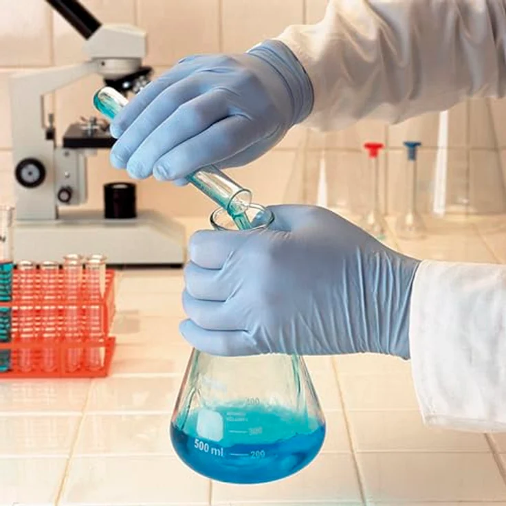 Ansell TouchNTuff 92-670 Nitril Handschuhe, Chemikalien- und Flüssigkeitsschutz, Hellblau, Größe 8.5-9 (100 Handschuhe pro Spender) – Bild 5