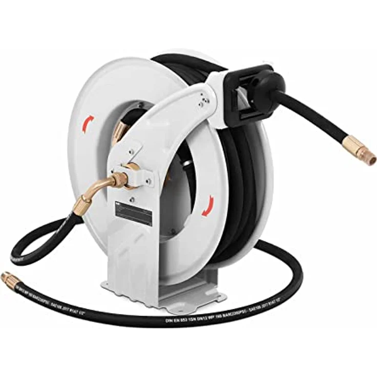 MSW Hochdruck-Schlauchtrommel PHR15, Automatik Aufroller für 15 m Schlauch, 180 bar, pulverbeschichtetes Eisen – Bild 1